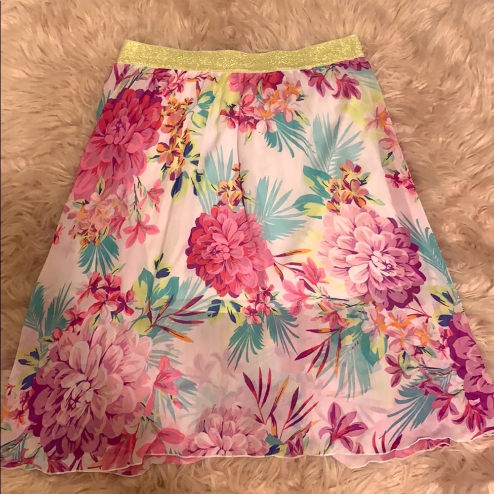 Floral Mid Length Skirt